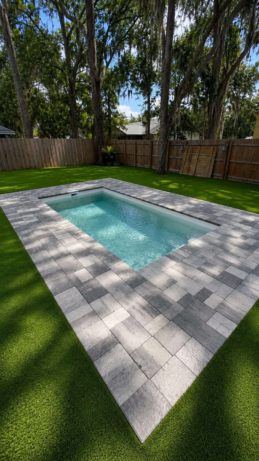 Paver deck with artificial grass
